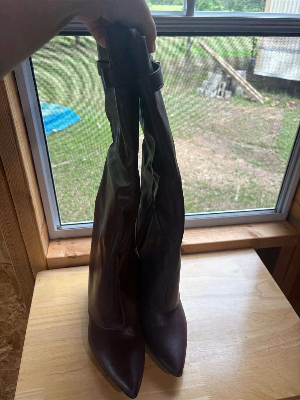 A New Day pointed toe boots, burgundy